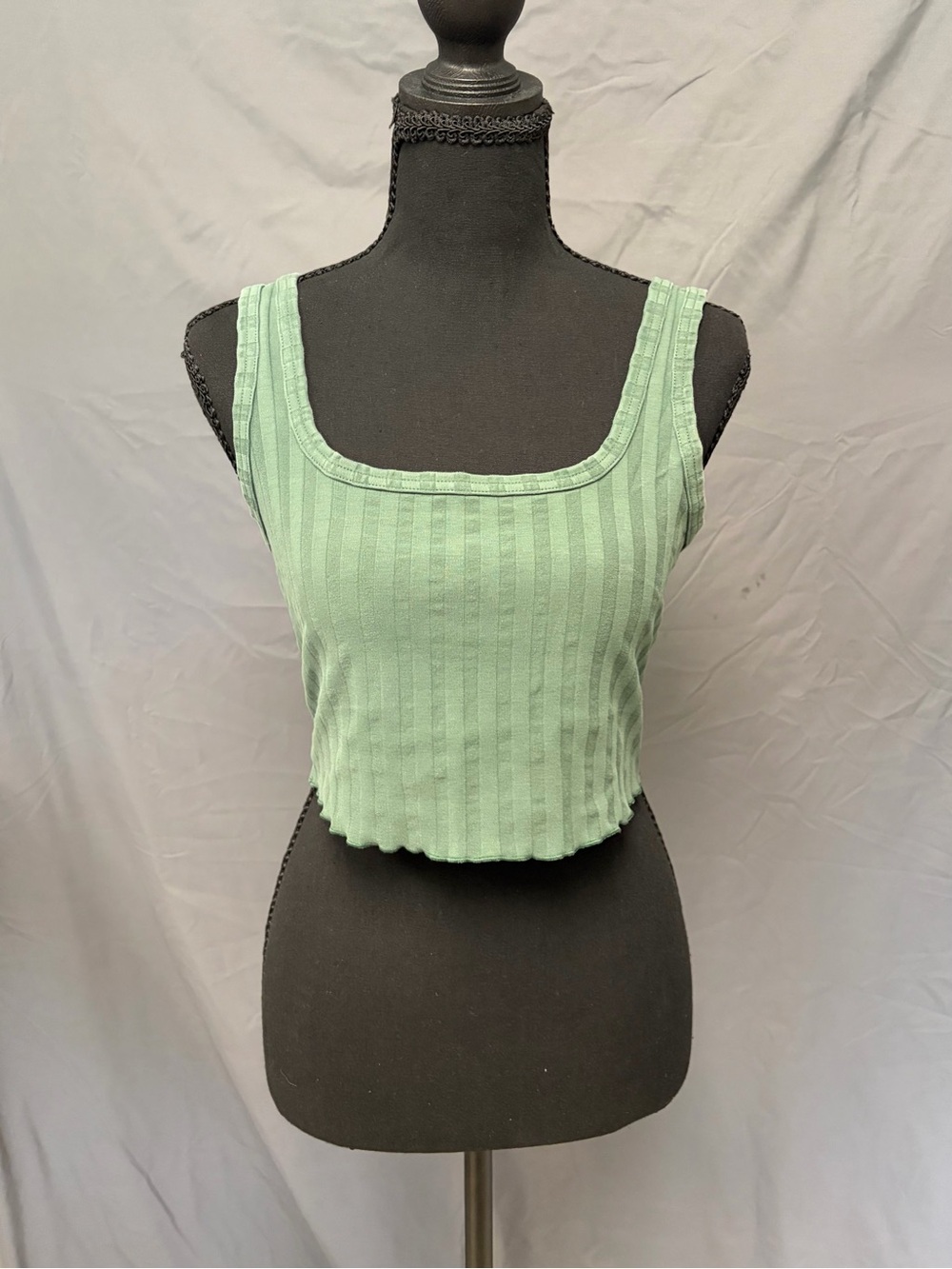 aerie Ribbed Square-Neck Crop Tank - Mint